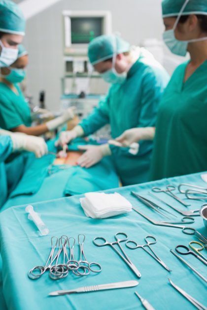 surgical tools in the OR